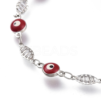 304 Stainless Steel Link Bracelets BJEW-M203-09P-1