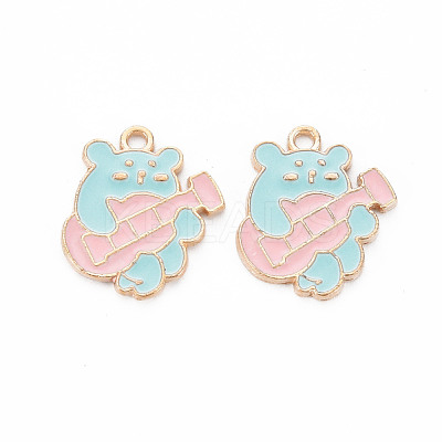 Alloy Enamel Pendants ENAM-N054-65B-NR-1