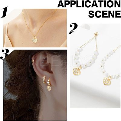 24Pcs 3 Colors Brass Micro Pave Clear Cubic Zirconia Charms KK-NB0001-41-1