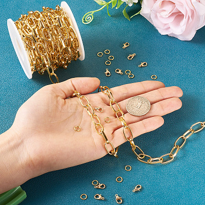 DIY Aluminium Cable Chain Necklace Making Kits DIY-TA0012-10-1