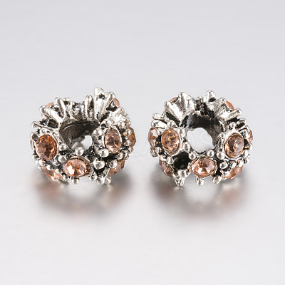 Tibetan Style Alloy Rhinestone European Beads PALLOY-F200-04E-1