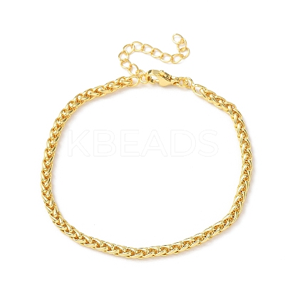 Brass Wheat Chain Bracelets Women BJEW-C140-03G-1