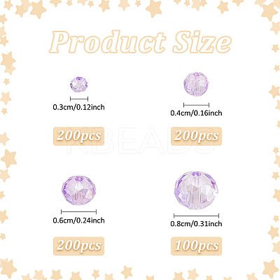 700Pcs 4 Styles Transparent Glass Beads GLAA-AN0001-01-1