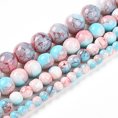 Baking Paint Glass Beads Strands DGLA-N003-4mm-C03-1