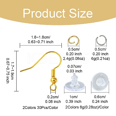 60Pcs Brass Earring Hooks DIY-FS0007-61-1