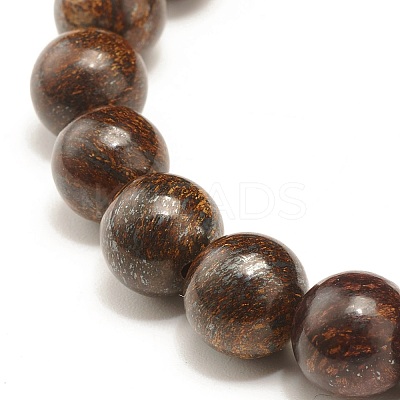 9mm Natural Bronzite Beads Stretch Bracelet for Men Women BJEW-JB07236-1