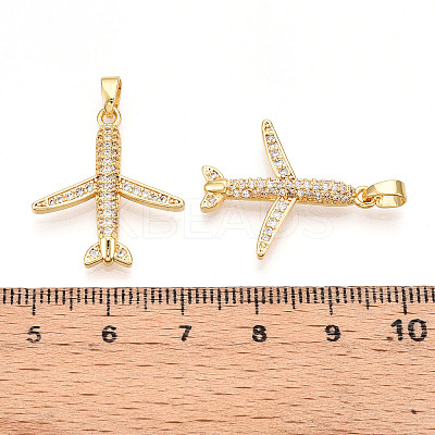 Brass Micro Pave Cubic Zirconia Pendants KK-T070-83G-1