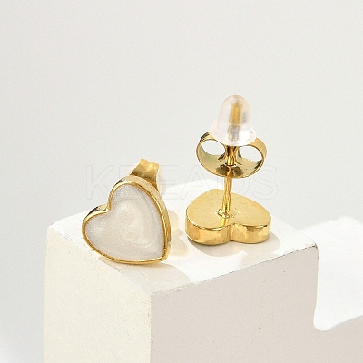 304 Stainless Steel Enamel Stud Earrings LS-EJEW-G421-01G-01-1