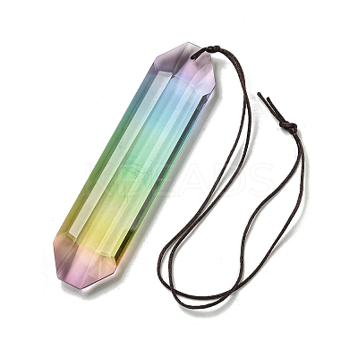 Glass Rectangle Hanging Suncatchers HJEW-P018-C03-1