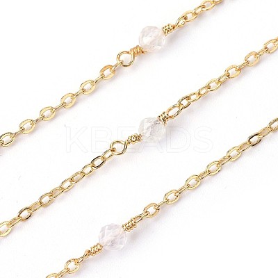 Handmade Natural Rose Quartz Beaded Chains CHC-P007-E02-1