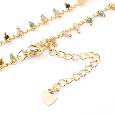 Natural Multicolor Tourmaline Pendant Necklaces NJEW-JN03340-1