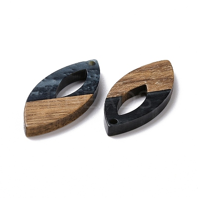 Opaque Resin & Walnut Wood Pendants RESI-N025-047B-04-1