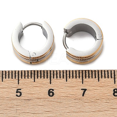 304 Stainless Steel Polishing Effect Hoop Earrings EJEW-M001-36GP-B-1