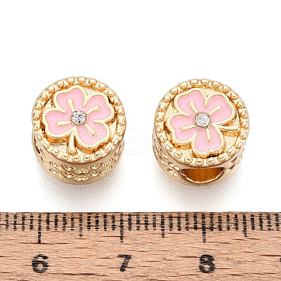 Rack Plating Alloy Rhinestone European Beads FIND-N011-02KCG-1