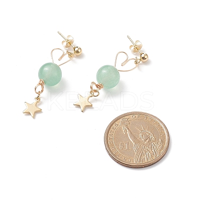 7 Pairs 7 Style Natural Mixed Gemstone Beaded Dangle Stud Earrings EJEW-JE05058-1