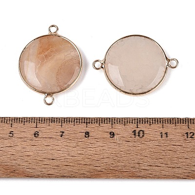 Natural Agate Connector Charms G-Q606-52G-1