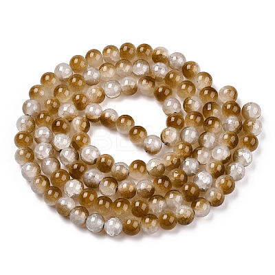 Crackle Baking Paint Imitation Jade Glass Beads Strands X1-DGLA-T003-8mm-09-1
