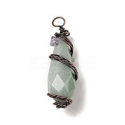Natural Green Aventurine Pointed Big Pendants G-G860-03R-06-1