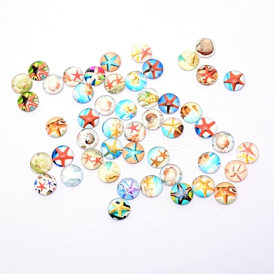 Glass Cabochons GLAA-WH0022-50B-1