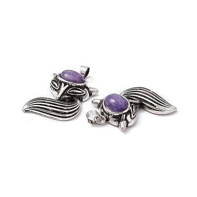 Natural Charoite Pendants KK-A173-02AS-02-1