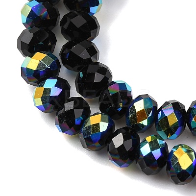Electroplate Transparent Glass Beads Strands EGLA-A046-01B-05-1