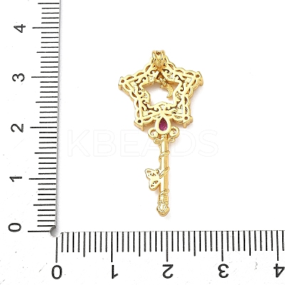Brass Micro Pave Clear Cubic Zirconia Pendants KK-H526-04D-G-1
