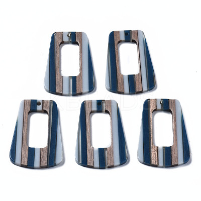Resin & Walnut Wood Pendants RESI-N025-013A-C01-1