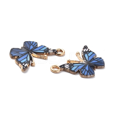 Light Gold Alloy Enamel Pendants ENAM-G210-02LG-07-1