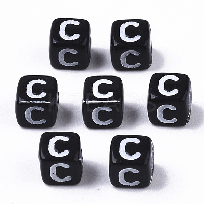Opaque Acrylic Beads X-SACR-N002-01C-1-1