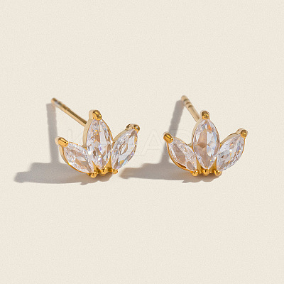 304 Stainless Steel Flower Stud Earrings WA7046-1