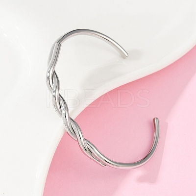 304 Stainless Steel Cuff Bangles for Women BJEW-F497-01P-1