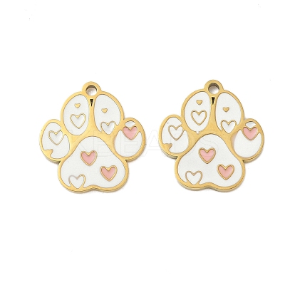 304 Stainless Steel Enamel Pendants X1-STAS-G360-03G-04-1