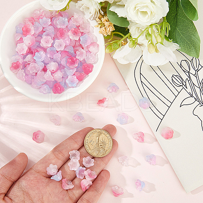 150Pcs 3 Colors Transparent Two Tone Spray Painted Glass Beads GLAA-LT0001-04D-1