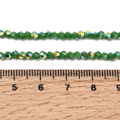 AB Color Plated Opaque Glass Beads Strands GLAA-G127-02G-1