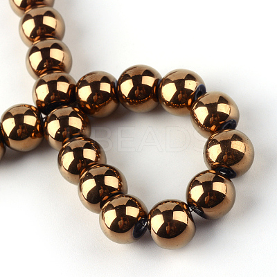 Electroplate Transparent Glass Beads Strands X-EGLA-Q062-8mm-D03-1