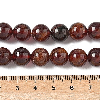 Natural Orange Garnet Beads Strands G-G271-B01-10mm-1