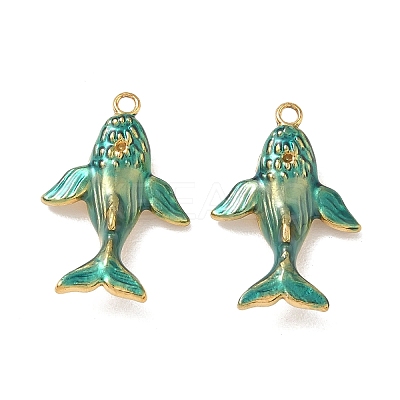 304 Stainless Steel Enamel Pendants STAS-L316-22G-09-1