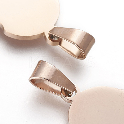 304 Stainless Steel Split Pendants LS-STAS-F214-01RG-1