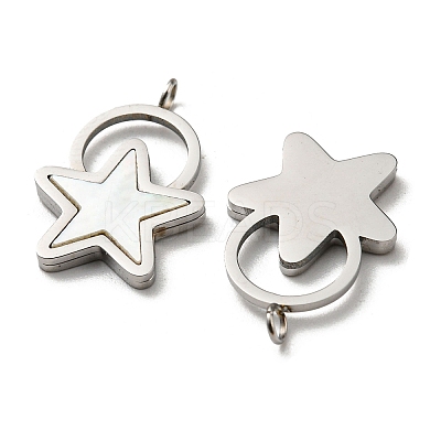 304 Stainless Steel Shell Pendants STAS-L022-013P-1