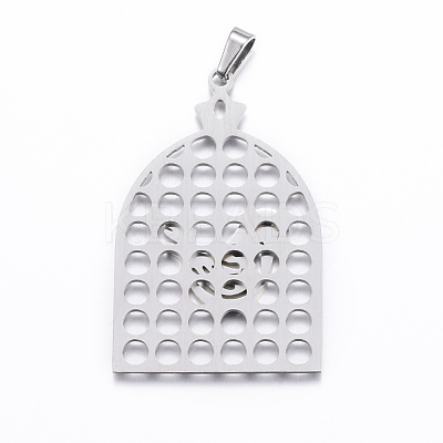 304 Stainless Steel Pendants STAS-F143-06GP-1