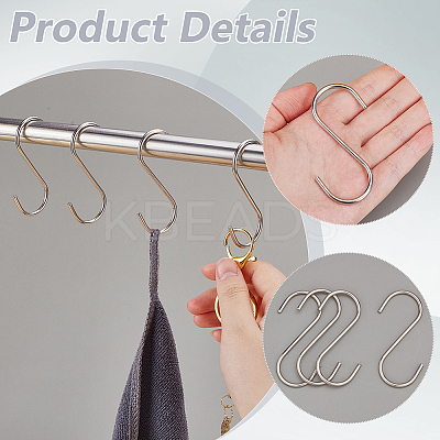30Pcs 304 Stainless Steel S-shape Hooks STAS-WR0001-28-1