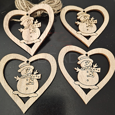 Unfinished Wood Pendant Decorations WOCR-PW0001-123-22-1