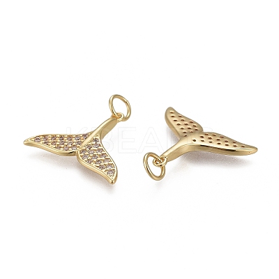 Brass Micro Pave Clear Cubic Zirconia Charms LS-KK-F821-30G-1