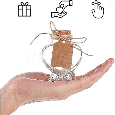 DIY Heart Shape Transparent Glass Bottles Kits AJEW-BC0006-04-1
