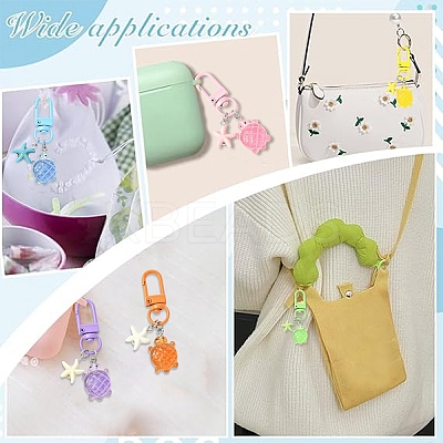 6Pcs Tortoise Luminous Resin Pendant Decorations HJEW-YW00192-1