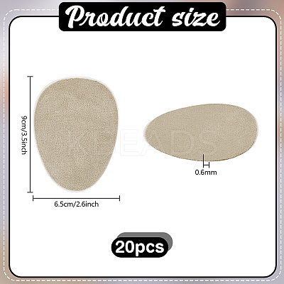 20Pcs Arch Suede Fabric Non-Slip Shoes Pads AJEW-PH0007-57B-1