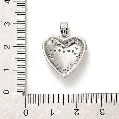 Rack Plating Brass Micro Pave Clear Cubic Zirconia Pendants KK-M276-05P-1