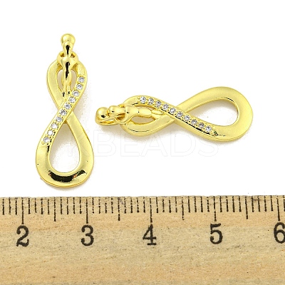 Rack Plating Brass Micro Pave Cubic Zirconia Pendants KK-B091-42G-1