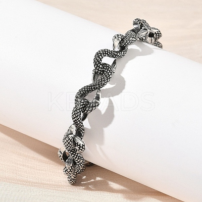 304 Stainless Steel Link Chain Bracelets for Men Women BJEW-D385-03AS-1