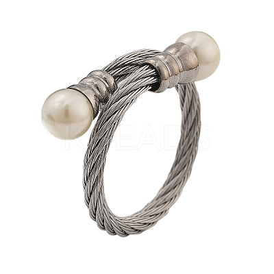 304 Stainless Steel Open Cuff Rings for Women RJEW-F173-04P-1